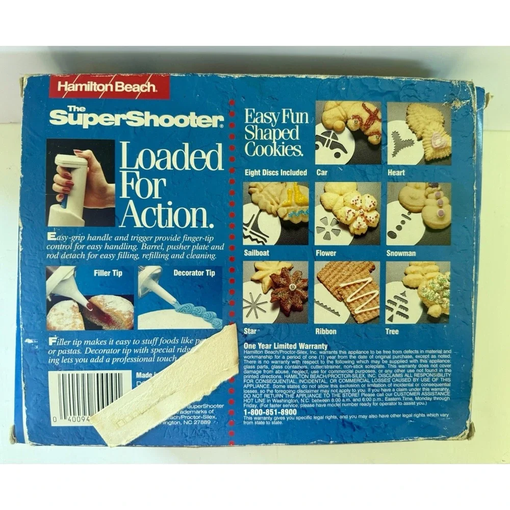 Hamilton Beach Super Shooter Cordless‎ Cookie Press And Food Decorator VTG NIB